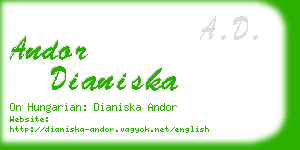 andor dianiska business card